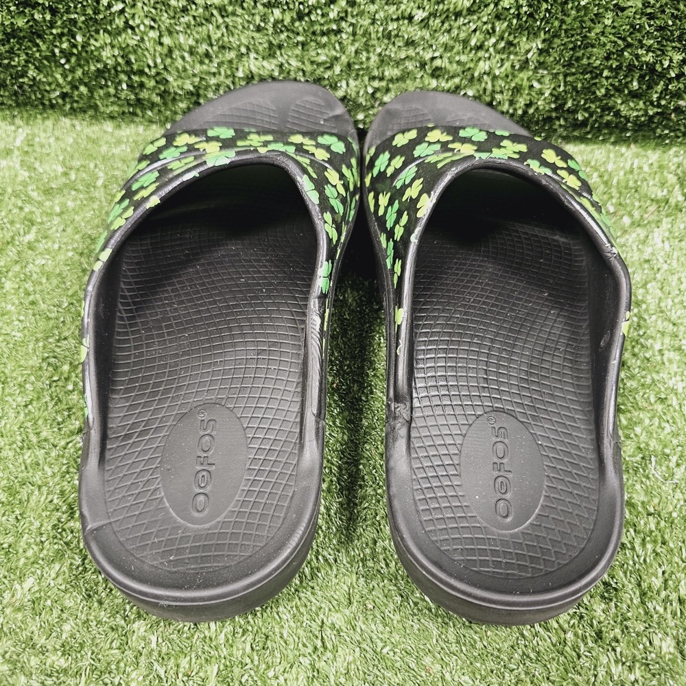 OOFOS OOahh Limited Shamrock Clover Athletic Recovery Comfort Slides Womens 9 - Picture 5 of 11